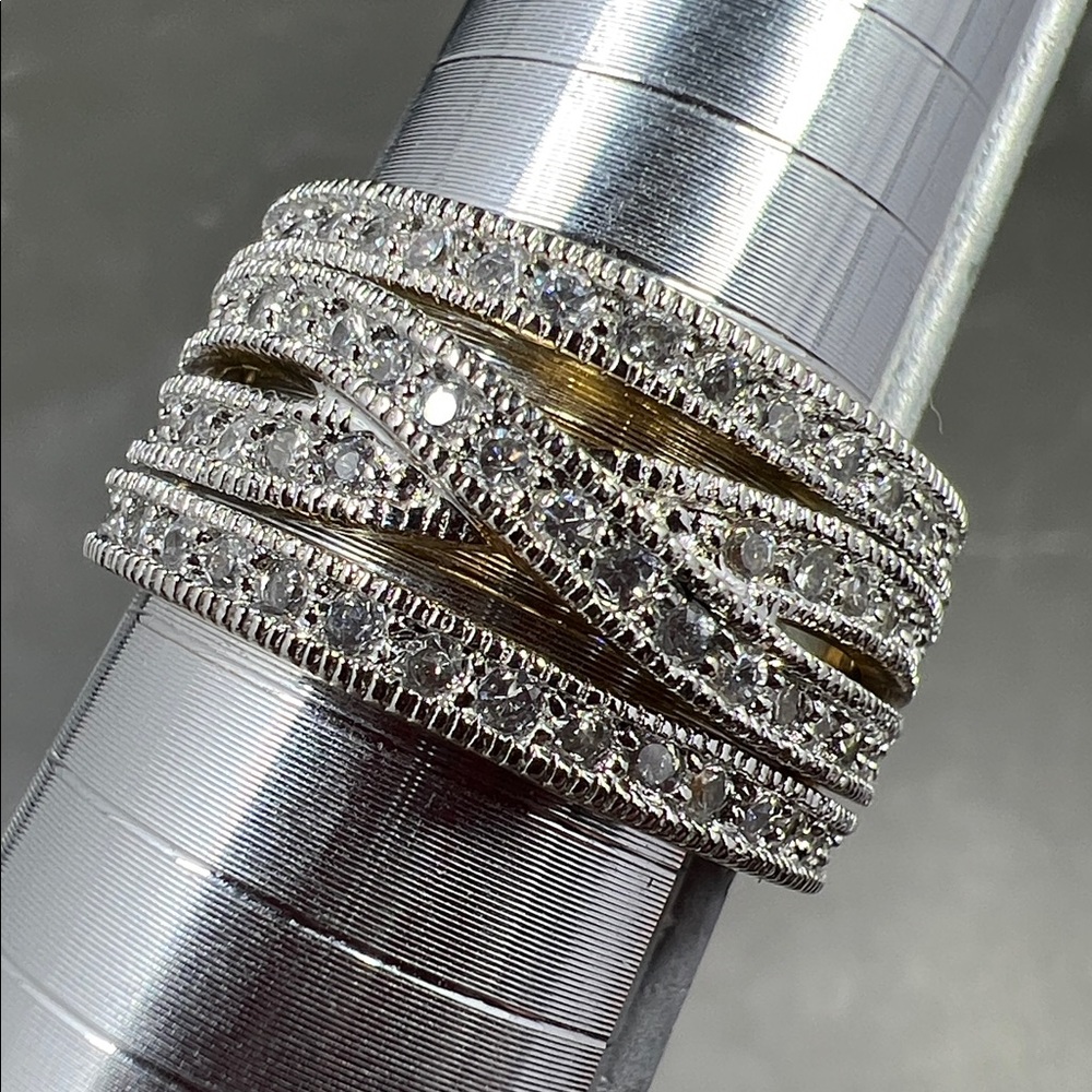 Ross Simons Sterling Vermeil CZ Pave Ring